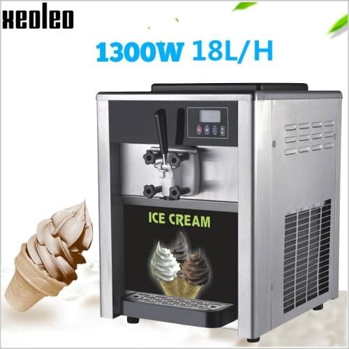 XEOLEO Soft Ice cream machine 18L/h Single Flavor Ice cream maker Stainless steel Commercial Yogurt machine Air-cooling 220/110V