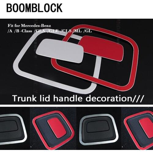 Car Styling AMG Trunk Button Frame Stickers For Mercedes Benz W176 W246 C117 W218 X166 A B GLA GLE CLS ML GL Class Accessories