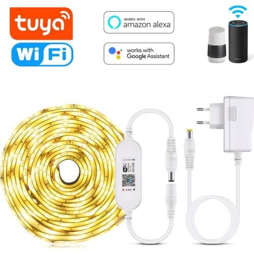 Wireless Smart WIFI LED light Alexa Echo Voice Control LED Strip light Tuya APP Dimmable Smart lamp For Room Smart Home lighting