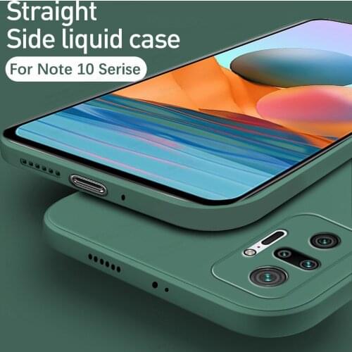 For Xiaomi Redmi Note 10 Pro Case Square Liquid Silicone Covers Xiomi Redme Nota 10 Note10 Not10 Not 10s Camera Protection Coque