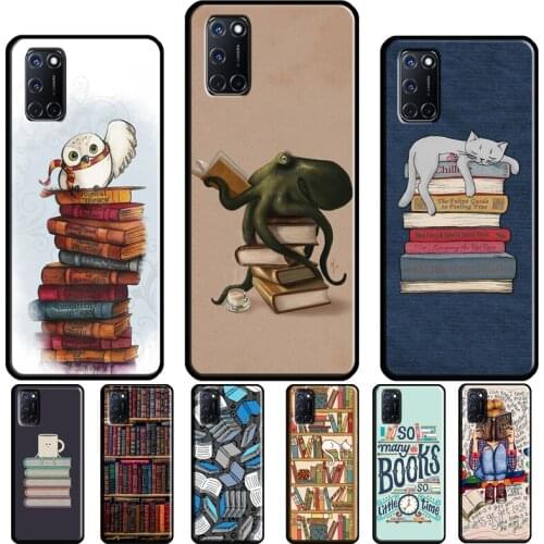 Read Books illustration Case For OPPO Reno 2 Z 4 Pro F5 F7 A52 A72 A1K A5S A15 A83 A91 A31 A53 A5 A9 2020 Cover