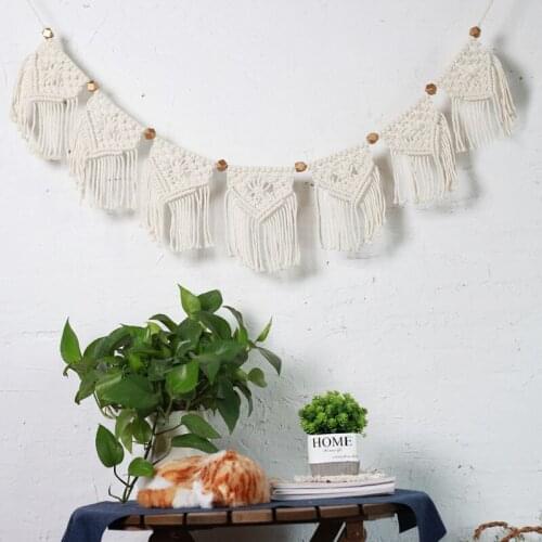 Farmhouse Boho Wall Decorative Tapestry Wall Hanging Birthday Party Celebration Home Wall Decoration Macrame for Living Room
