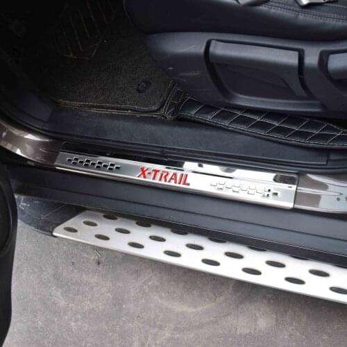 For Nissan X-TRAIL T32 2014-2019 2020 Accessories Stainless Door Sills Scuff Kick Plate Protectors Trim Guard Cover Car Styling