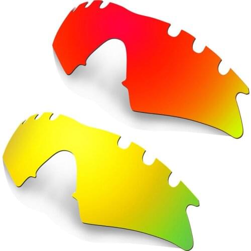 HKUCO Red/Gold 2 Pairs Polarized Replacement Lenses For M Frame Sweep-Vented Sunglasses Increase Clarity