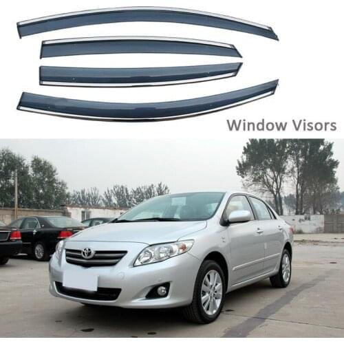 For Toyota Corolla 2007-2013 Car Styling Awnings Shelters Window Visors rain eyebrow Protector Exterior decoration 4PCS/SET 2011
