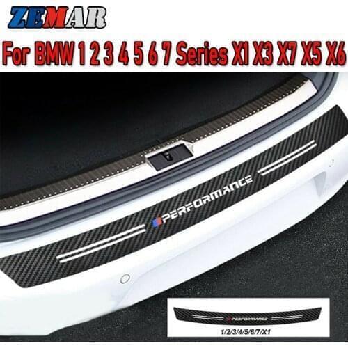 Carbon fiber Car Trunk Bumper Sticker for BMW E39 E36 F30 F10 E46 E90 E60 F20 X5 E70 E53 G20 G30 E91 E34 F31 X3 E83 Accessories