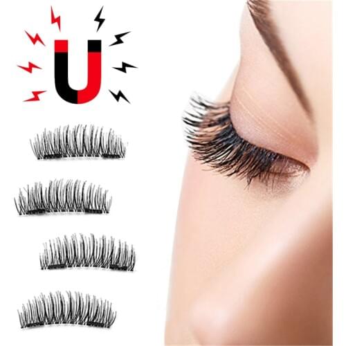 New 1 pair Magnetic Magnet Eyelashes Eye Makeup Kit Thick Good Quality 3D Mink Magnetic False Eyelashes Extension Fake Lashes
