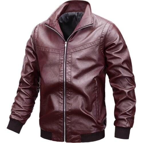 New Men Leather Jacket Motorcycle Mens Jackets Leather Black Jaqueta de Couro Masculina Outwear Male PU Leather Coats Mens