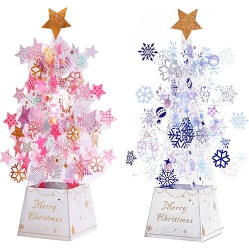 3D Pop-Up Cards Christmas Tree Birthday Card Anniversary Gift Postcard Wedding Invitations Greeting Cards for Thanksgiving Day