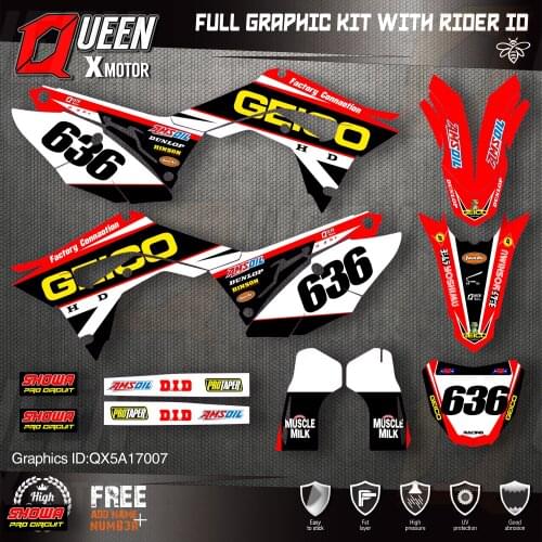 QUEEN X MOTOR Custom Team Graphics Backgrounds Decals Stickers Kit For HONDA 2018-2020 CRF250R 2017-2020 CRF450 007