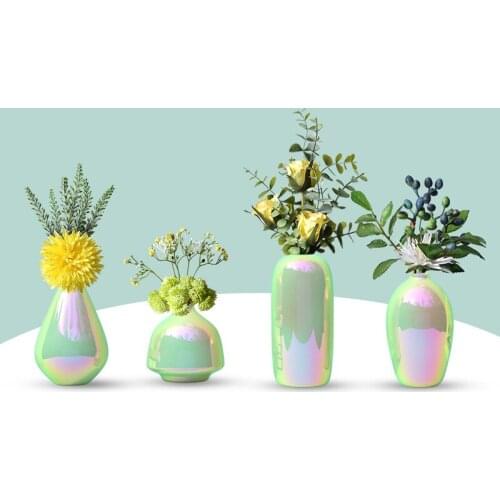 Modern Light Luxury Green Ceramic Vase Dining Table Living Room Flower Arrangement Dried Flower Flower Arrangement Aome Decorati