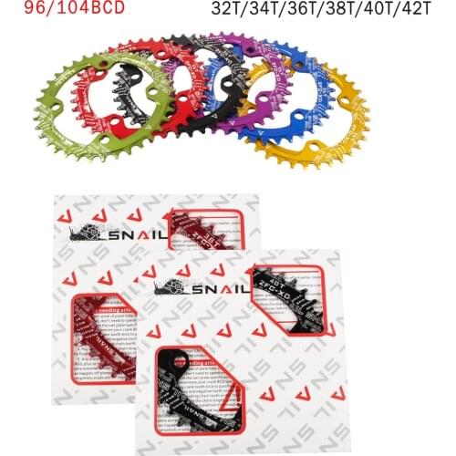 Bicycle Crank 96BCD 104BCD Round Shape Narrow Wide 32T/34T/36T/38T/40T/42T MTB Chainring Bicycle Chainwheel Bike Circle Crankset