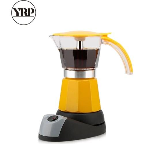 YRP 6 Cups Portable Electric Coffee Maker Espresso Moka Coffee Pot Italian Espresso Mocha Latte Percolator Tool Filter Cafeteira