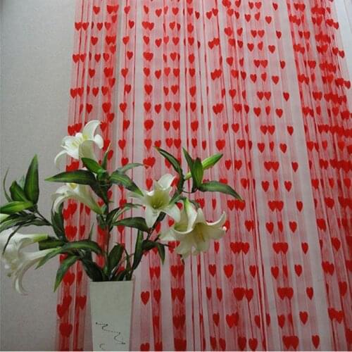 Cute Heart Line Tassel String Door Curtain Window Room Curtain Valance Living Room Bedroom Curtain Decoration