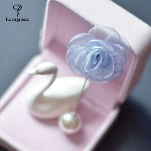 Women Brooch Organdy Flower Wedding Corsage Pins Groom Boutonniere Buttonhole Wedding Witness Corsage Marriage Accessories