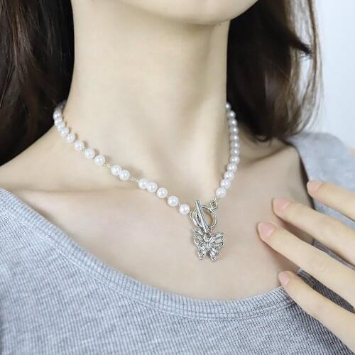 Creativity Fashion Pearl Planet Chain Necklace Women Clavicle chain Wedding Clasp Circle Lariat Bead Choker Necklace Jewelry