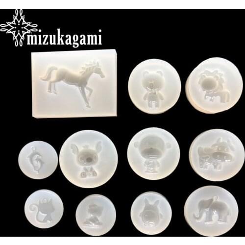 1pcs UV Resin Jewelry Liquid Silicone Mold Bear/Lion/Cow Animals Resin Charms Molds For DIY Intersperse Decorate Making Jewelry