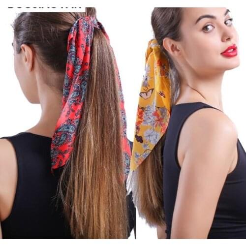 100pcs/lot DIY Simple Stripe Ponytail Large Intestine Long Hair Band Bowknot Rubber Band Hair Styling Tools Accessories HA1342