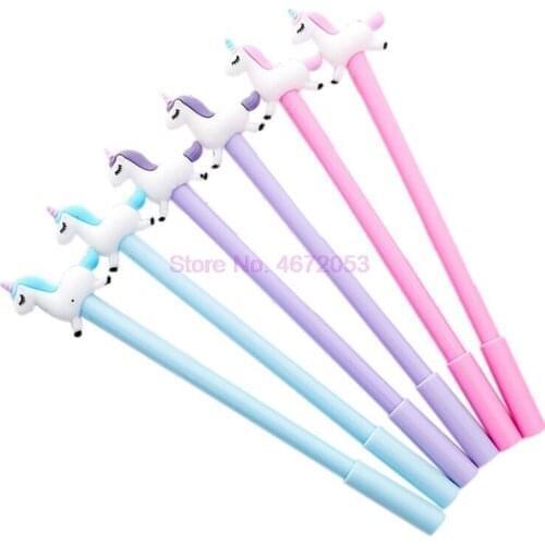 500pcs/lot Korean Stationery Cute Kawaii 3D Unicorn Horse Angel Gel Pen School Office Supply Novel Creative Gift Handles