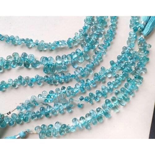 AAAA LOOSE BEADS blue Apatite drop wholesale for DIY jewelry necklace 17cm