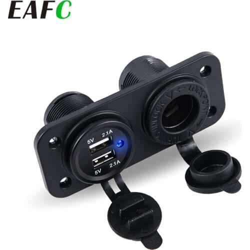 Cigarette Lighter Socket Splitter 12V-24V 2 Port USB Car Charger 5V 4.2A Output with LED Light Power Adaptor Car Accessories