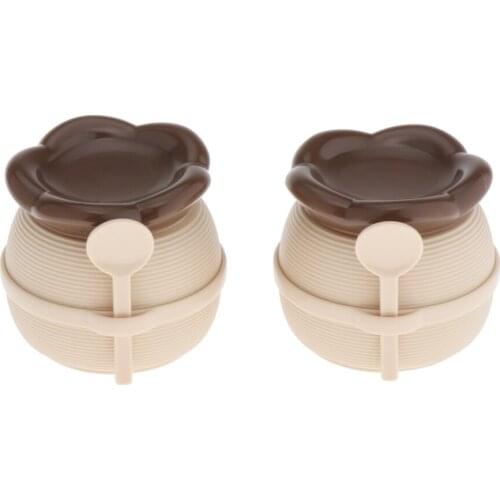 2pcs Travel Portable Makeup Cosmetic Jar Face Cream Mud Mask Hair Gel Pot