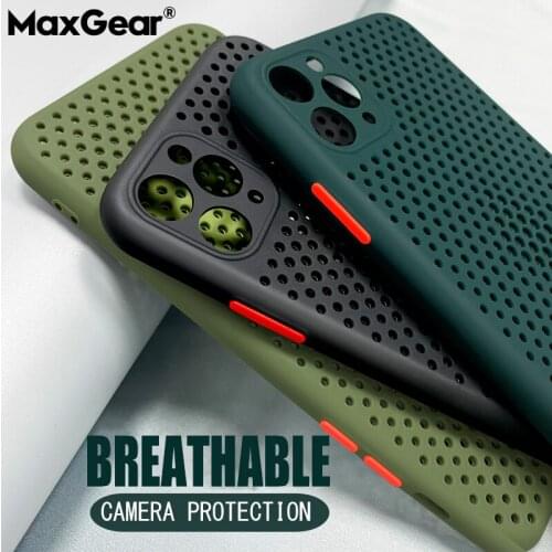 Soft Heat Dissipation Hollow Original Liquid Silicone Phone Case for iPhone 11 Pro Max XR XS Max 7 8 Plus X 6 6S Thin Mesh Cases