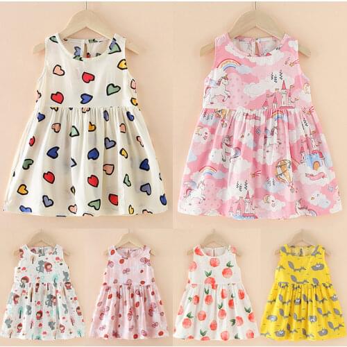 Baby Girls Clothes Girls Summer Dress Kids Sleeveless Princess Dress Pageant Gown Wedding Birthday Party Sundress