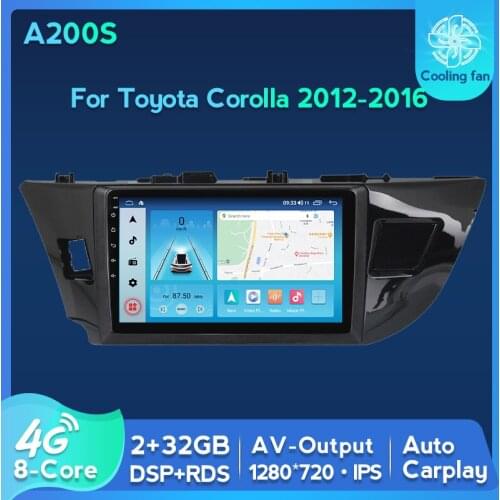 6G+128G Android 11 Eight Core Radio Auto DVD Player For Toyota Corolla 2012-2016 Car Multimedia Video Player NO 2 din