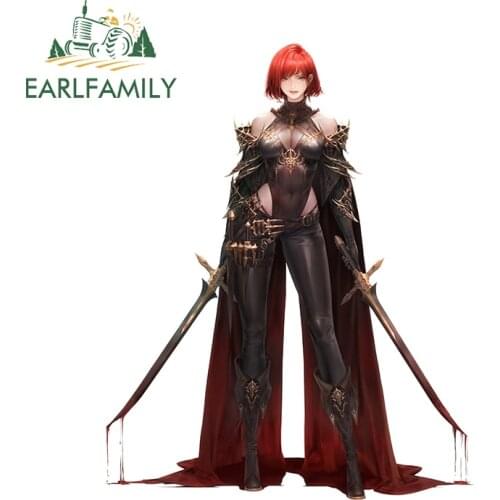 EARLFAMILY 13cm x 10.8cm Waterproof Decal for Sword Girl Car Sticker Windshield Bumper Sunscreen VAN JDM Anime Vinyl Car Wrap
