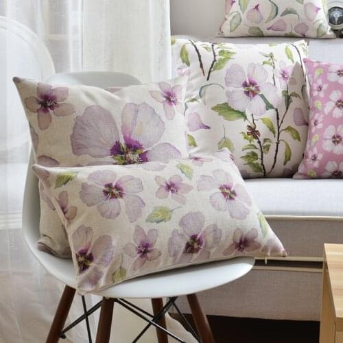 Purple Decorative Pillows Cover Linen Cushion Cover Home Decor Throw Pillows Cover For Sofa 45x45cm