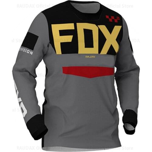 Long-sleeved Bicycle Top Motorcycle Raudax Fox Mountain Bike Downhill Short-sleeved Cycling Jersey Men Jersey T-shirt Dropship