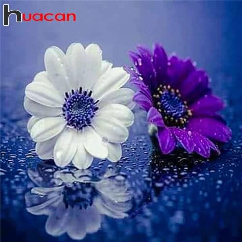 Huacan 5D DIY Diamond Embroidery Complete Kit Daisy Diamond Painting Full Square/Round Mosaic Flower Picture Of Rhinestones