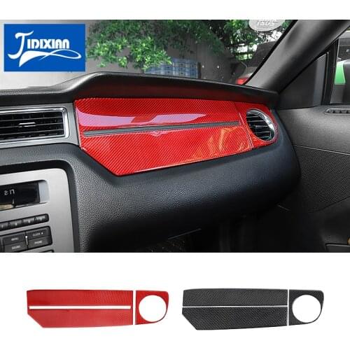 MOPAI Carbon Fiber Car Copilot Dashboard Panel Air Outlet Vent Decoration Stickers for Ford Mustang 2009-2013 Inner Accessories