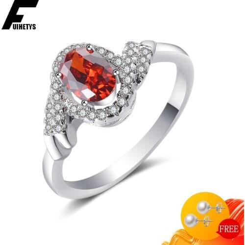 Vintage 925 Silver Jewelry Rings Oval Ruby Zircon Gemstones Charm Finger Ring Ornaments for Women Wedding Party Gift Wholesale
