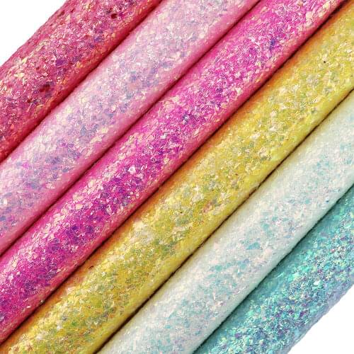 A4 Sheet 30x21cm Iridescent Glitter Fabric Leather Synthetic Faux Leather Fabric For Bows Shoes craft Sewing DIY F0386