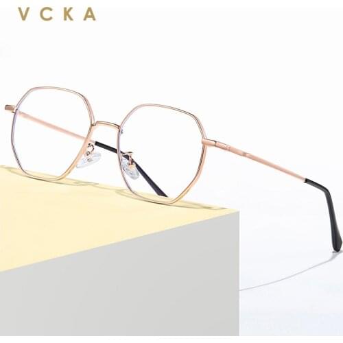 VCKA Titanium Alloy Men Classic Pilot Glasses Frame Women Fashion computer Myopia Prescription Anti-blue light Optical Eyewear