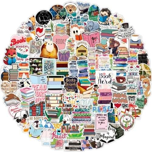 10/50/100pcs Cartoon I Love Reading Stickers Suitcase Laptop Mobile Phone Skateboard Guitar Decoration Stickers Waterproof