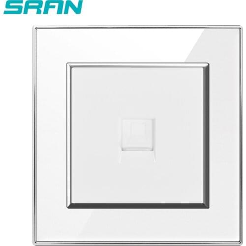 SRAN Wall computer socket port RJ45 internet CAT5 data network Jack plug electrical outlet crystal acrylic 86*86