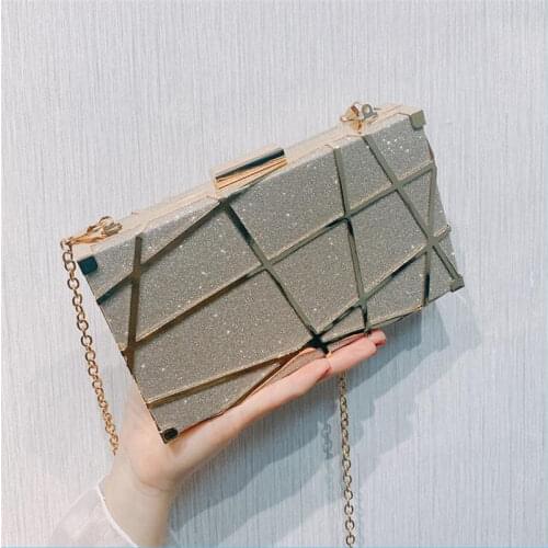 2019 new women hollow out metal evening clutch bags diamond wedding clutch wallets luxury bling purse drop shipping MN