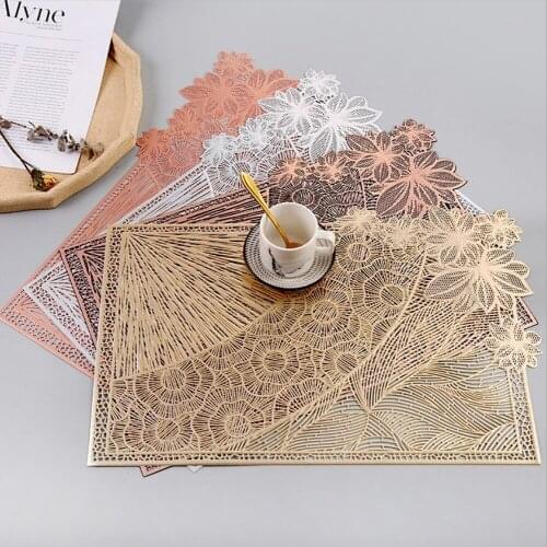New Rectangle Table Mat PVC Heat Insulation Place Mat Nordic Style Home Restaurant Waterproof Plate Mat Western Place Mat