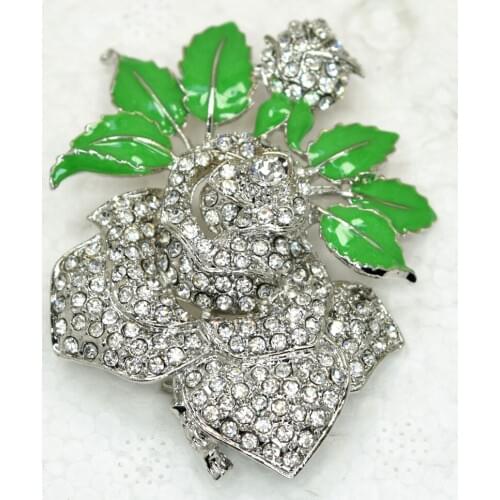 Wholesale Wedding party Flower Enamel Rhinestone Pin brooches C101956
