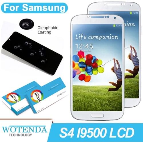 Original 5.0'' Super AMOLED For Samsung S4 I9500 i9505 LCD Display Touch Screen Digitizer Assembly Repair Parts