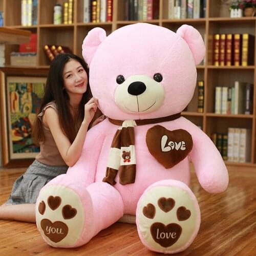 80-200cm Teddy bear plush pillow Big soft anime beat plush toy With Zipper Only Cover No Filling kids gift for Christmas