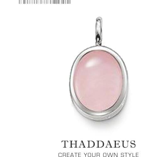 Pendants Pink Oval Opal Stone,2019 Winter New Fashion Jewelry Europe Bijoux 925 Sterling Silver Accessories Gift For Woman