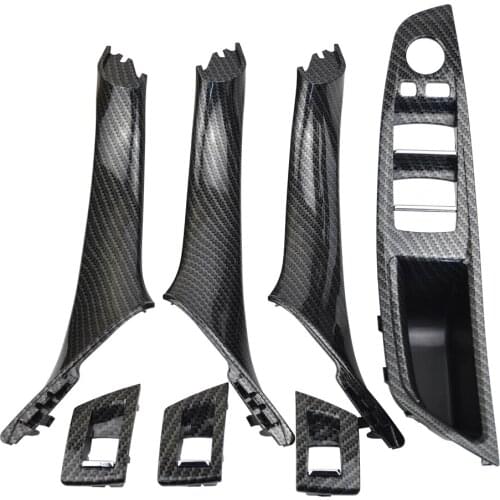 Right Hand Drive Car Carbon Fiber Interior Inner Door Pull Handle Trim Cover Panel Assembly For BMW 5 Series F10 F11 F18 10-17
