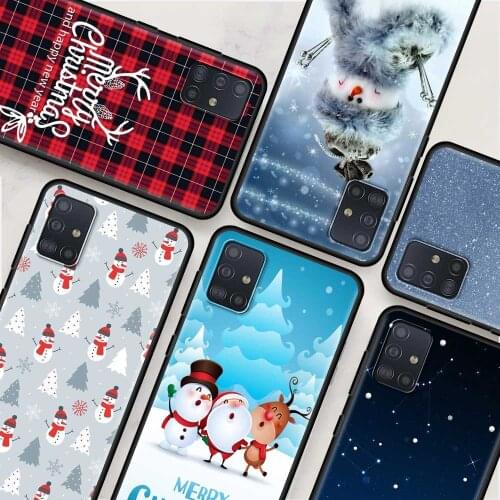 Christmas Snowman Snow Case For Samsung Galaxy A51 A21S A71 A31 A52 A41 A11 A72 A32 A42 5G A01 A91 A12 A02 Cell Phone Soft Cover
