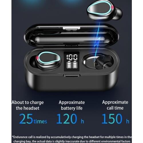 Noise Canceling TWS Stereo Wireless Earphone X36 Streamer Dynamic In-Ear Waterproof Black Earbud Earphone