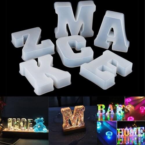 26 Large Alphabet Letter Epoxy Resin Mold A to Z Silicone Mould For DIY Resin Craft Party Wedding Home Decoration Supplies