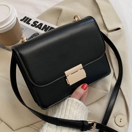 Simple Style Handbags Women Messenger Bags Female PU Leather Shoulder Bags Sac Vintage Crossbody Bag for Women Square Flap Bag